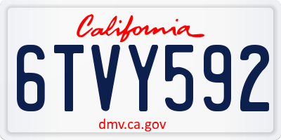CA license plate 6TVY592