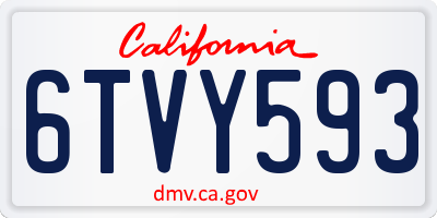 CA license plate 6TVY593