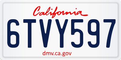 CA license plate 6TVY597