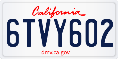 CA license plate 6TVY602