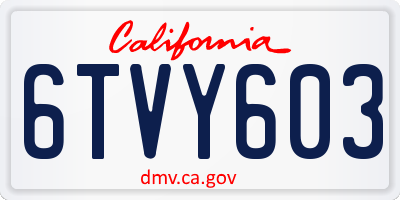 CA license plate 6TVY603