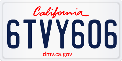 CA license plate 6TVY606