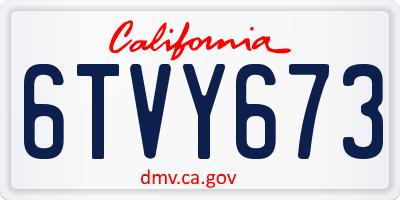 CA license plate 6TVY673