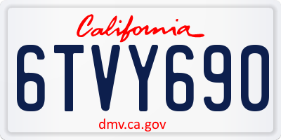 CA license plate 6TVY690