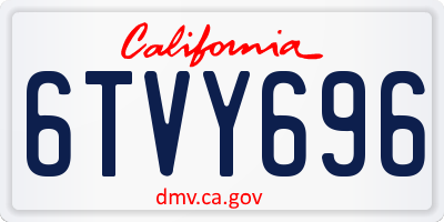 CA license plate 6TVY696