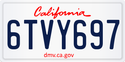 CA license plate 6TVY697