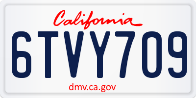 CA license plate 6TVY709