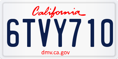 CA license plate 6TVY710
