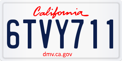 CA license plate 6TVY711