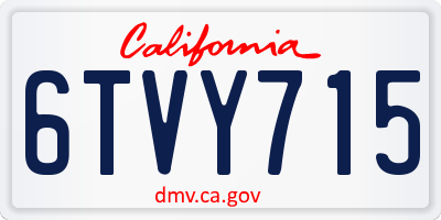 CA license plate 6TVY715
