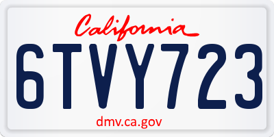 CA license plate 6TVY723