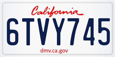 CA license plate 6TVY745