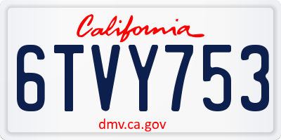 CA license plate 6TVY753