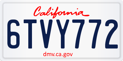 CA license plate 6TVY772