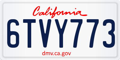 CA license plate 6TVY773