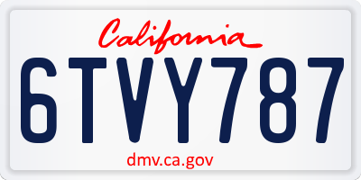 CA license plate 6TVY787