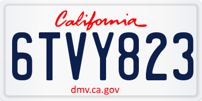 CA license plate 6TVY823