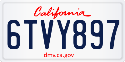 CA license plate 6TVY897