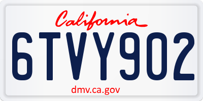 CA license plate 6TVY902