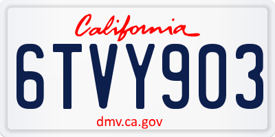 CA license plate 6TVY903