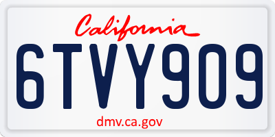 CA license plate 6TVY909
