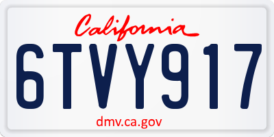 CA license plate 6TVY917