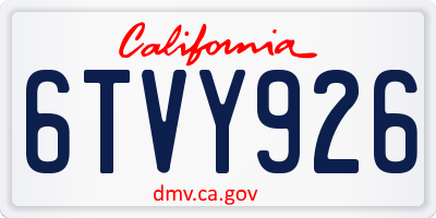 CA license plate 6TVY926