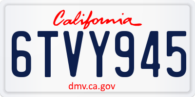 CA license plate 6TVY945