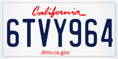 CA license plate 6TVY964