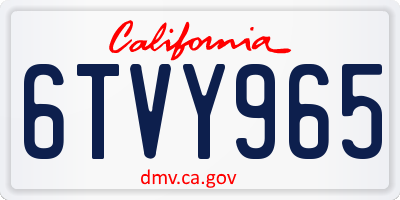 CA license plate 6TVY965