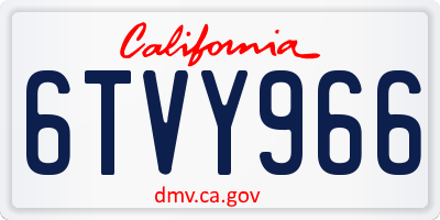 CA license plate 6TVY966