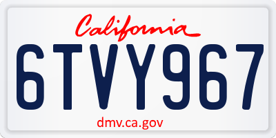 CA license plate 6TVY967