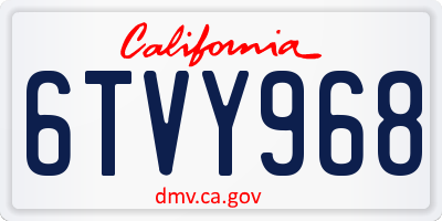 CA license plate 6TVY968