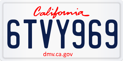 CA license plate 6TVY969