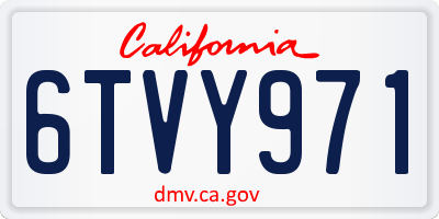 CA license plate 6TVY971