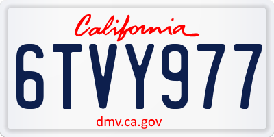 CA license plate 6TVY977