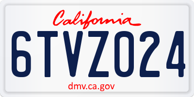 CA license plate 6TVZ024