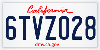 CA license plate 6TVZ028