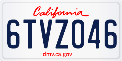 CA license plate 6TVZ046
