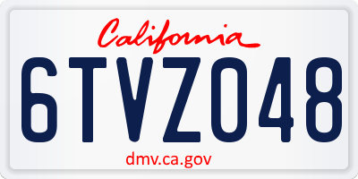 CA license plate 6TVZ048