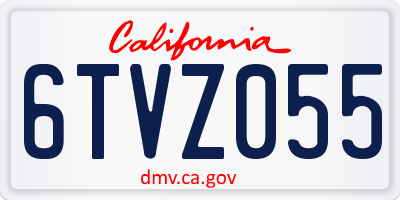 CA license plate 6TVZ055