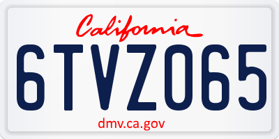CA license plate 6TVZ065