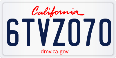 CA license plate 6TVZ070