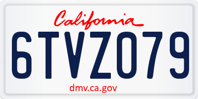 CA license plate 6TVZ079