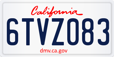CA license plate 6TVZ083