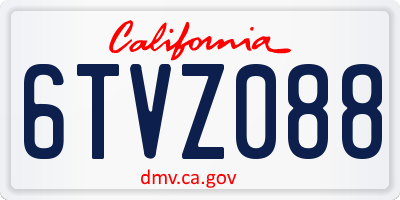 CA license plate 6TVZ088