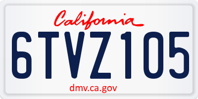 CA license plate 6TVZ105