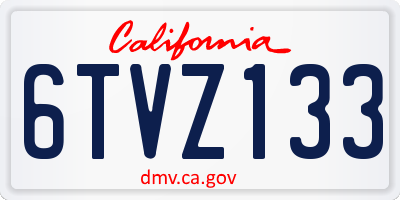 CA license plate 6TVZ133