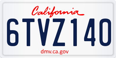 CA license plate 6TVZ140