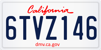 CA license plate 6TVZ146